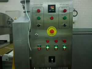 buttons of pasteurization system, GAL-ESh, vacuum packed meat